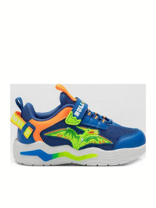 Παιδικά Sneakers με Σκρατς & Φωτάκια Μπλε