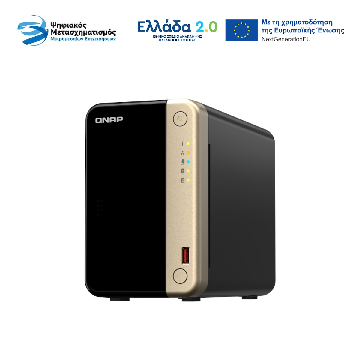 QNap TS-264 NAS Tower με 2 θέσεις για HDD/M.2/SSD και 2 θύρες Ethernet
