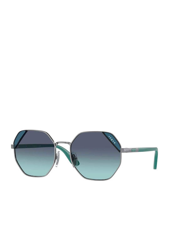 Vogue Women's Sunglasses with Gray Metal Frame and Light Blue Gradient Lens VO4268S 548/4S