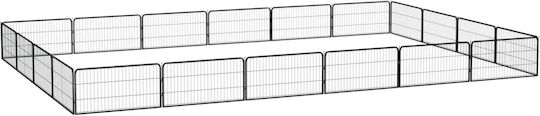 vidaXL Metal Dog Park with 20 Panels 600x400x50cm Black