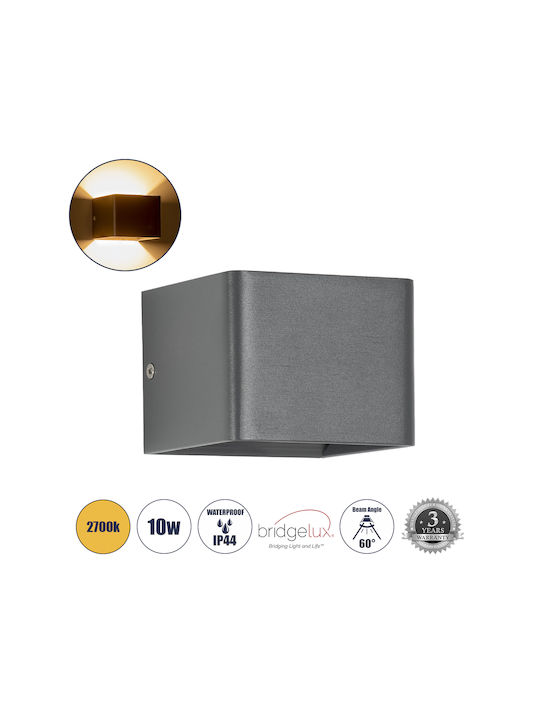 GloboStar Circoa Waterproof Wall-Mounted Outdoor Ceiling Light IP44 with Integrated LED Gray