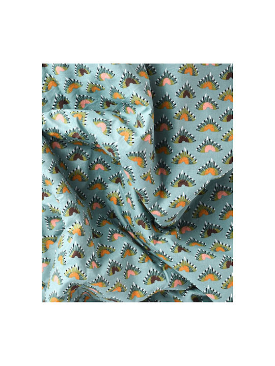 Cotton Fabric with Tents 150x100cm, Blue