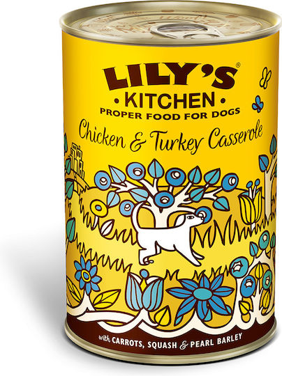 Lily's Kitchen Chicken & Turkey Casserole Hrană Umedă pentru Câini în Conservă cu Carne de vită 400gr
