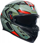 AGV K3 E2206 Full Face Helmet with Pinlock ECE 22.06 1550gr Decept Matt Black/Green/Red