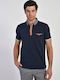 Tricou polo cu model micro BD Mauro Boano Albastru Bumbac Design Small ALL DAY