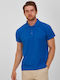 Bluza polo pique Donini albastru deschis din bumbac monocrom pentru barbati - casual, business, sport