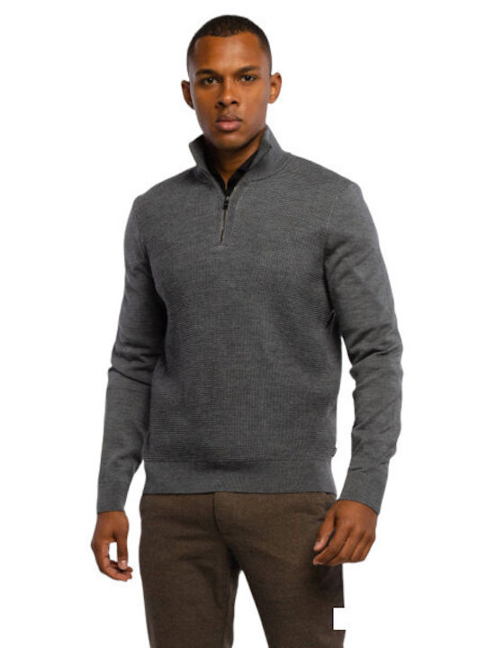 Ascott J.T Herren Pullover mit Reißverschluss Grau