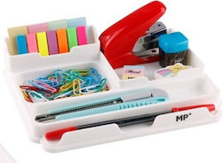 Plastic Desk Organizer in White Color 19x4x15cm.