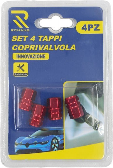 Valve Caps Red 4pcs