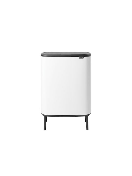 Brabantia Bo Stainless Steel Waste Bin 60lt White