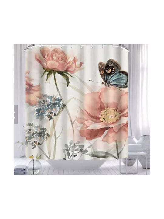 Etoile Fabric Shower Curtain 180x180cm Ecru