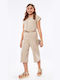 Εβίτα Girls Fabric Jumpsuit Beige