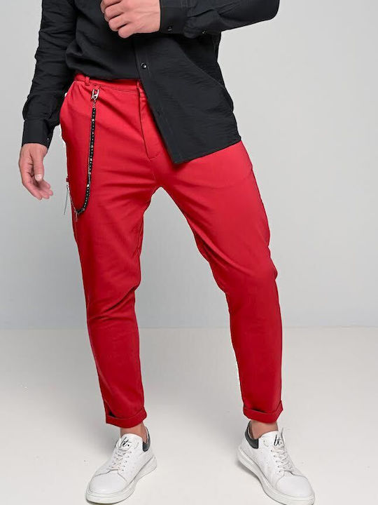 Ben Tailor Pantalon Bărbătesc Elastice Roșu