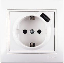 Lezard Mira Power Socket with 1 USB Port White ...