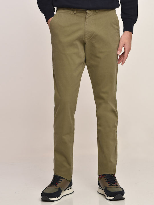 Chinos παντελόνι slim fit Winfield Λαδί ΒΑΜΒΑΚΙ ΜΟΝΟΧΡΩΜΟ ALL DAY,CASUAL