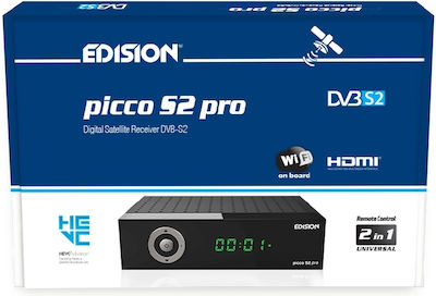 Edision Δορυφορικός Αποκωδικοποιητής Picco S2 Pro Full HD (1080p) DVB-S2 με Λειτουργία Εγγραφής PVR και Ενσωματωμένο Wi-Fi σε Μαύρο Χρώμα