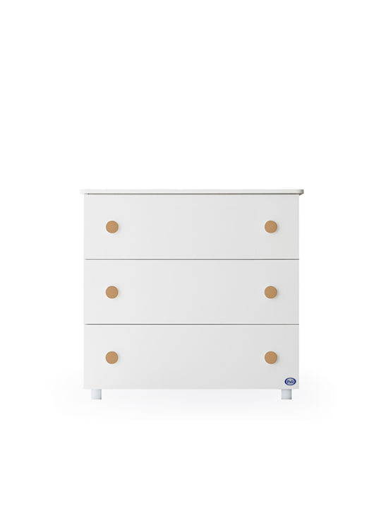 Astrid Baby Dresser with 3 Drawers White 100x49x95cm