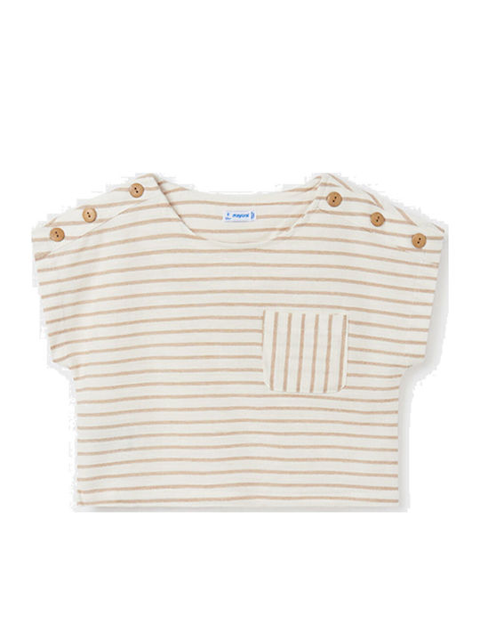 Παιδικό Crop Top Κοντομάνικο Μπεζ
