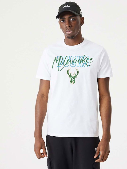 New Era Milwaukee Bucks Sportliches T-Shirt Weiß
