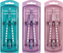 Faber-Castell Factory Sparkle Metallic Compass with Point and Circle Cutter in Case Petrol Blue