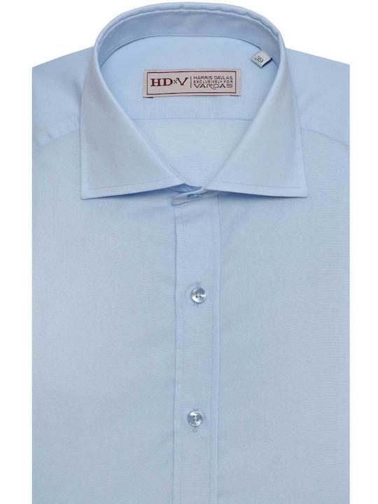 HD x Vardas Slim Fit Shirt Hd X Vardas Sky Blue Striped Cotton Rex Collar Monochrome All Day