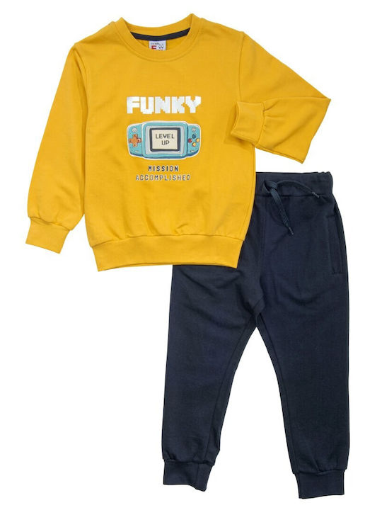 Funky Copilăresc Set de pantaloni de trening Galben 2buc