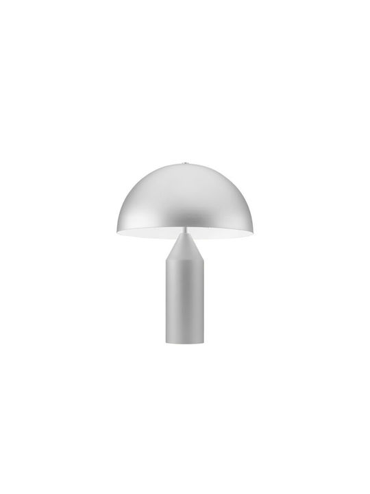 Luma Metall Tischlampe für E27 Fassung mit Silber Schirm und Fuß