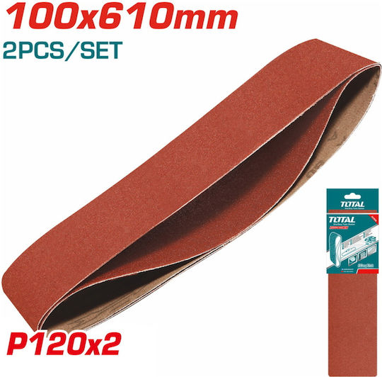 Total Sanding Belt K120 100x610mm Set 2pcs