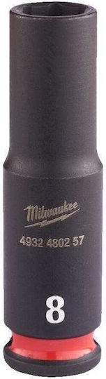 Milwaukee Shockwave Nuss Pneumatisch Sechskant Spritzfilter Wasserhahn mit Vierkant-Antrieb 1/4" Durchmesser 8mm 1Stück