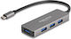 DeLock USB-Hub 4 Anschlüsse USB 3.2 mit USB-C Verbindung Grau