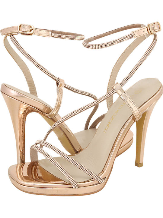 Gianna Kazakou Semy Πέδιλα με Στρας Pink Gold