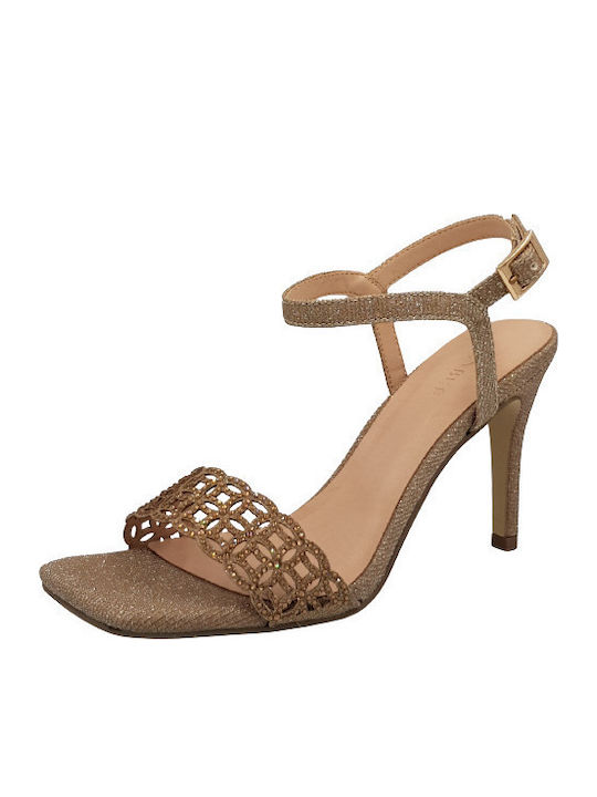 Menbur Sandals with Strass Gold