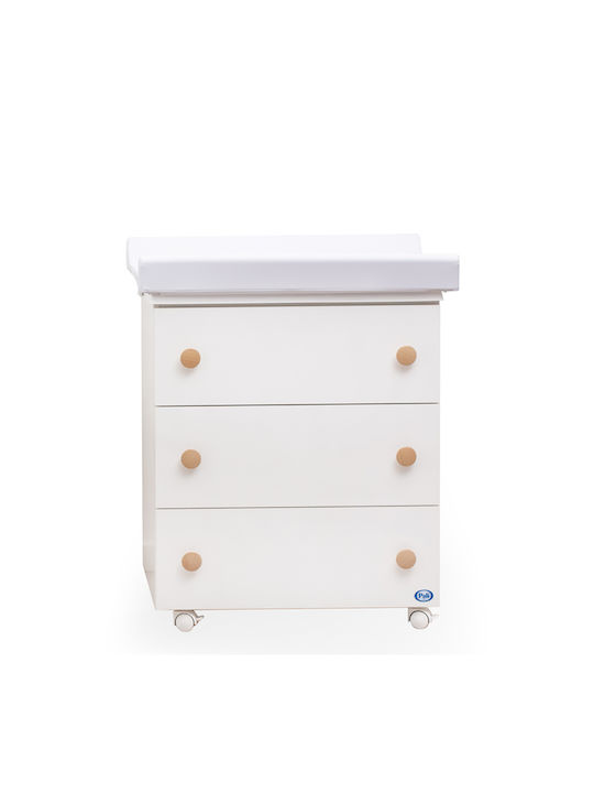 Baby Dresser with 3 Drawers White 76x45x90cm