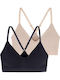 Revive Women's Sports Bra with Light Padding Black/Beige 2Pack
