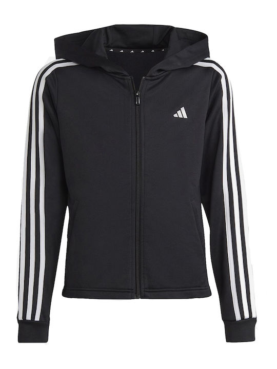 adidas Παιδική Ζακέτα Aeroready 3-Stripes Μαύρη