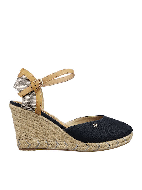 Platforme dama În Stil Espadrile Albastru Marin