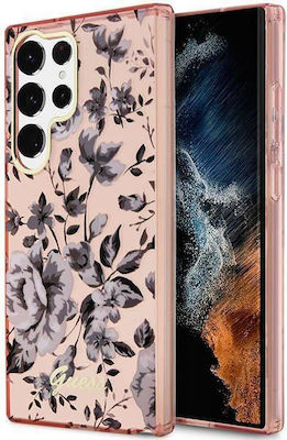 Guess Flower Collection Plastic Back Cover Pink (Galaxy S23 Ultra)