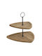 Click Wooden Dessert Tower Stand with 2 Tiers Brown