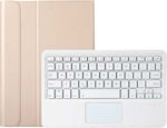 Touch Pad Flip Cover Synthetic Leather with Keyboard English US Gold (Galaxy Tab A8)