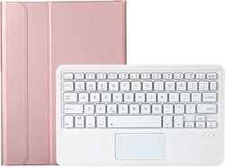 Touch Pad Flip Cover Δερματίνης με Πληκτρολόγιο Ροζ Χρυσό (Galaxy Tab A8)