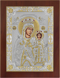 Prince Silvero Богородица с Младенеца Сребърна 18x22см