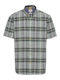 Camel Active Men's Shirt Short Sleeve Checked Brown