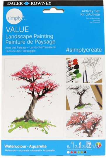 Daler Rowney Activity Landscape Set de Colorat cu Aquarelle 23x15cm 12buc