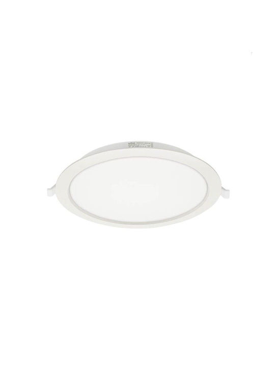 Vito Erika Στρογγυλό Χωνευτό LED Panel 24W με Φυσικό Λευκό Φως 4000K 22.5εκ.