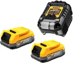 Dewalt Σετ 2 Μπαταριών Εργαλείου Λιθίου 18V με Φορτιστή Powerstack Dewalt Σετ 2 Μπαταριών Εργαλείου Λιθίου 18V με Φορτιστή Powerstack