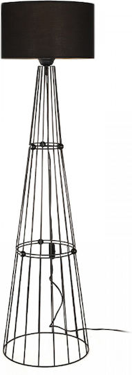 Megapap Filip Lampa de podea Î123xL34cm. cu Soclu pentru Bec E27 Negru