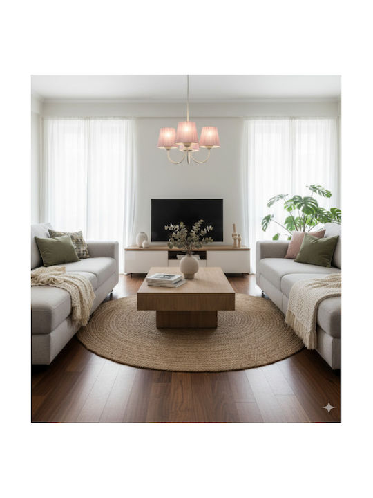 Megapap Ovana Pendant Light Pink with Socket E27 45x45x50cm