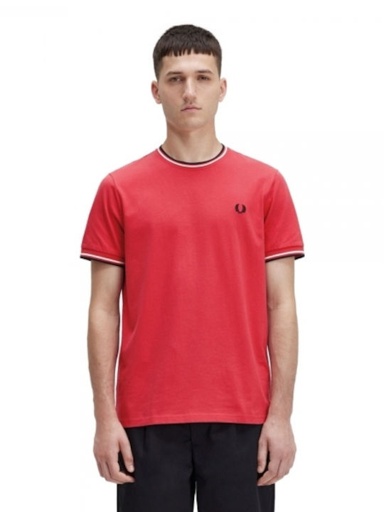 Fred Perry T-shirt Bărbătesc cu Mânecă Scurtă Roșu