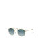 Ray Ban Sunglasses with Gold Metal Frame and Light Blue Gradient Lens RB3447 001/3M