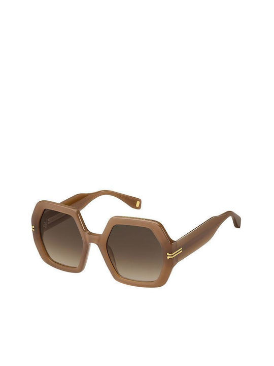 Marc Jacobs Sonnenbrillen mit Beige Rahmen und Braun Verlaufsfarbe Linse MJ 1074/S 09Q/HA